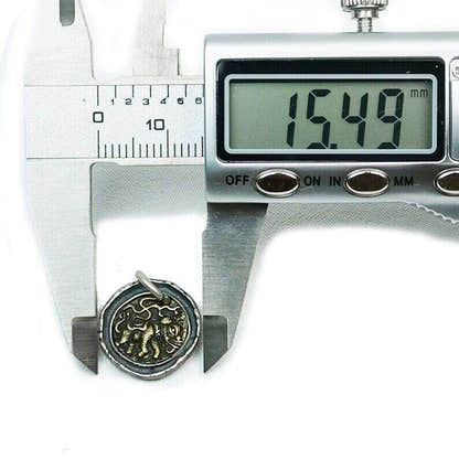 Tibetan Buddhism Lucky Charm, Silver Amulet of Mahakala,Ganesha Elephant,Stupa - Tibetan Buddhist amulet, size reference