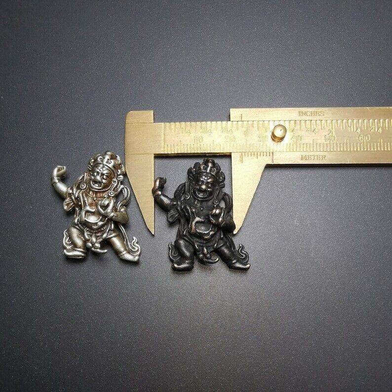Statue,Small Vajrapani Amulet - Tibetan Buddhist amulet, size reference