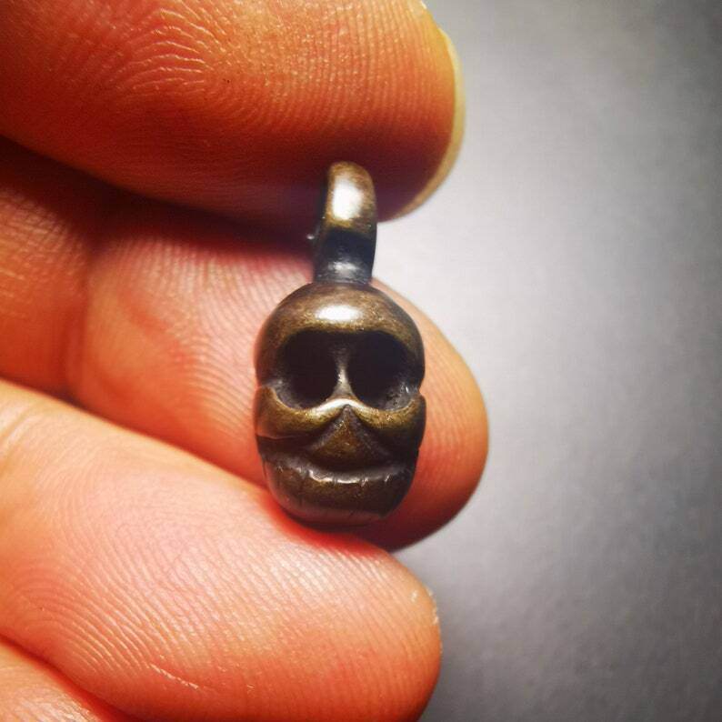 Mala Pendant,Skull Shape Bum Counter Clip for Prayer Beads - Tibetan Buddhist mala beads, view 8