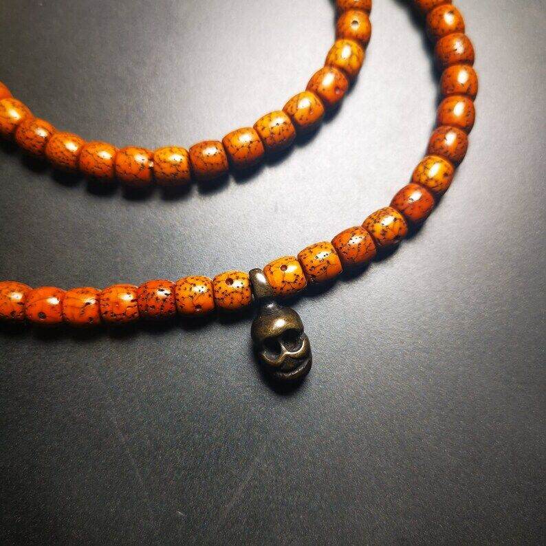 Mala Pendant,Skull Shape Bum Counter Clip for Prayer Beads - Tibetan Buddhist mala beads, view 4