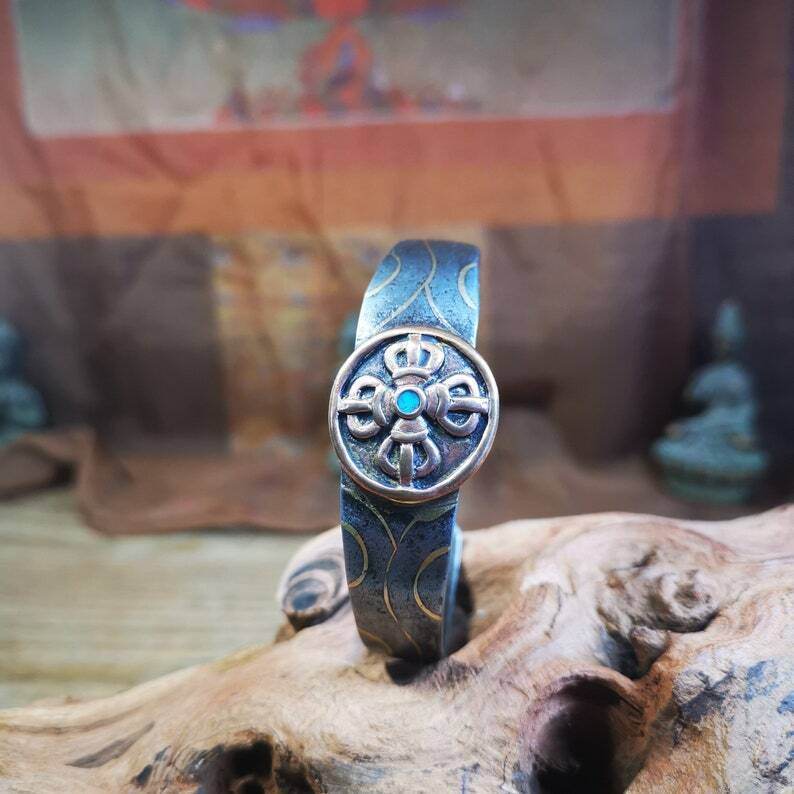 Bangle,Unique Cross Vajra Cuff Bracelet,Protection Jewelry - Tibetan Buddhist vajra, view 5