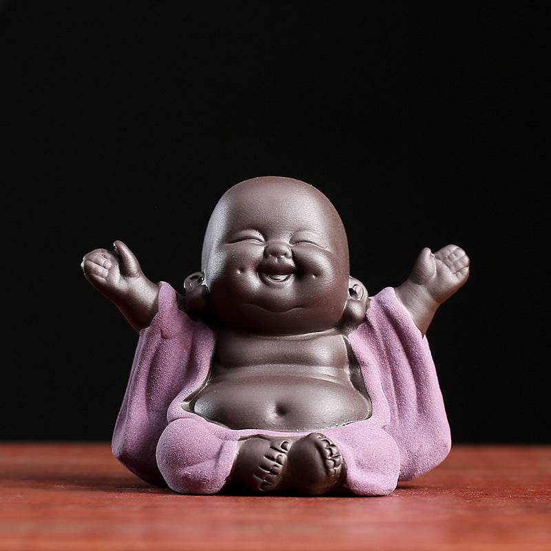 Purple Clay Maitreya Buddha Statues - Tibetan Buddhist statue, view 5