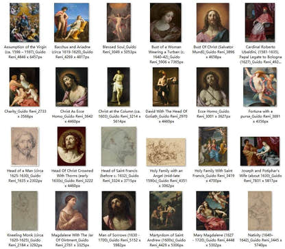 57 Painting Images by Guido Reni Italian, 1575-1642 - Tibetan Buddhist thangka, front view