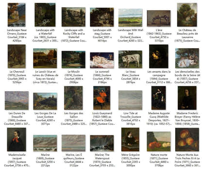 158 Painting Images by Gustave Courbet French, 1819-1877 - Tibetan Buddhist thangka, close-up detail
