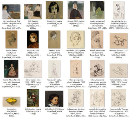 121 Painting Images by Helene Schjerfbeck Finnish, 1862 – 1946 - Tibetan Buddhist thangka, detailed view