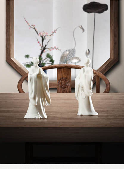 White Porcelain Buddha Statue - Tibetan Buddhist statue, view 8