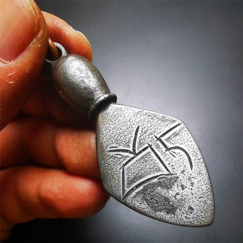 Vintage Skull Sītavana Phurba Amulet,Kila,Kilaka Pendant - Tibetan Buddhist amulet, view 7