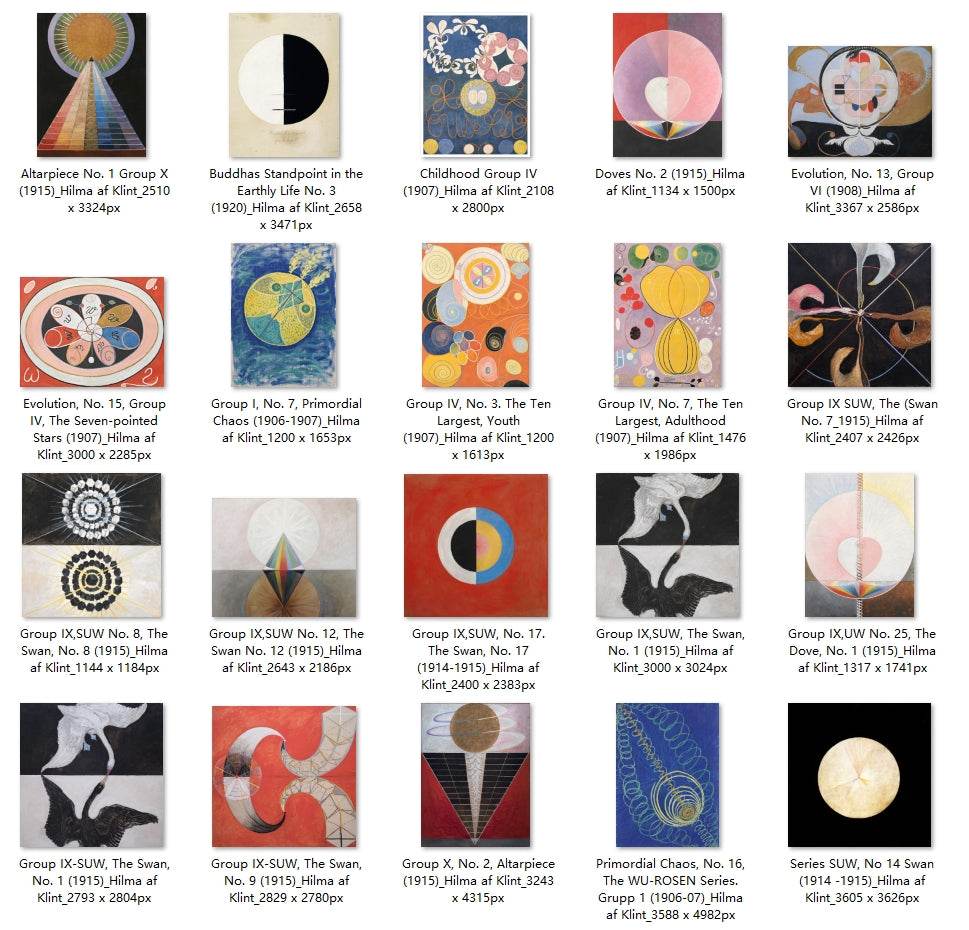 34 Painting Images by Hilma af Klint Swedish, 1862 – 1944 - Tibetan Buddhist thangka, front view