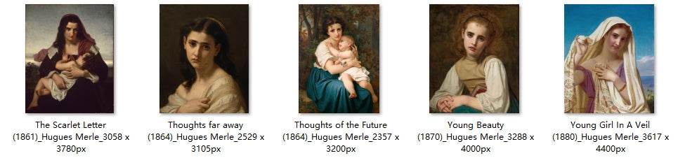 25 Painting Images by Hugues Merle French, 1823 - 1881 - Tibetan Buddhist thangka, detailed view