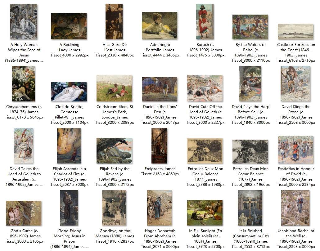 125 Painting Images by James Tissot French, 1836-1902 - Tibetan Buddhist thangka, front view