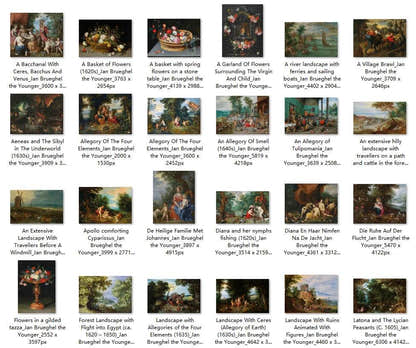 39 Painting Images by Jan Brueghel the Younger Flemish, 1601 - 1678 - Tibetan Buddhist thangka, front view