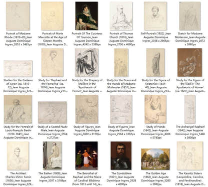 105 Painting Images by Jean Auguste Dominique Ingres French, 1780 - 1867 - Tibetan Buddhist thangka, view 4