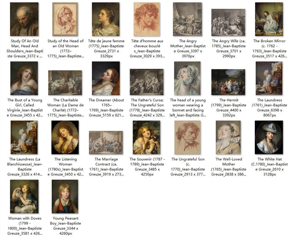 107 Painting Images by Jean-Baptiste Greuze French, 1725-1805 - Tibetan Buddhist thangka, view 4