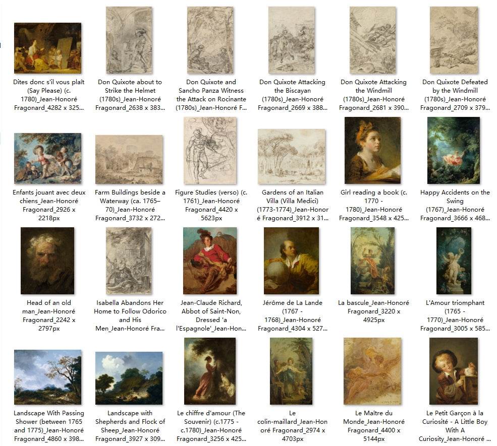 114 Painting Images by Jean-Honoré Fragonard French, 1732-1806 - Tibetan Buddhist thangka, detailed view