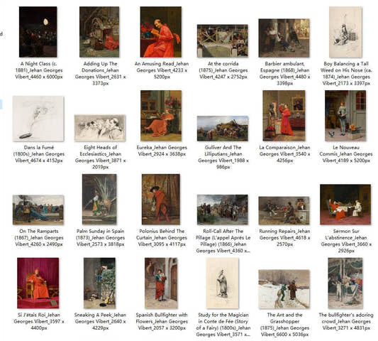 36 Painting Images by Jehan Georges Vibert French, 1840 – 1902 - Tibetan Buddhist thangka, front view