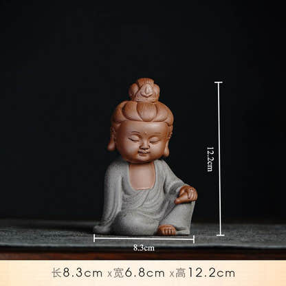 Purple Sand Shakyamuni,Avalokiteshvara,Ksitigarba Buddha Statues - Tibetan Buddhist statue, view 7