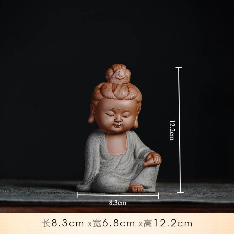 Purple Sand Shakyamuni,Avalokiteshvara,Ksitigarba Buddha Statues - Tibetan Buddhist statue, view 7