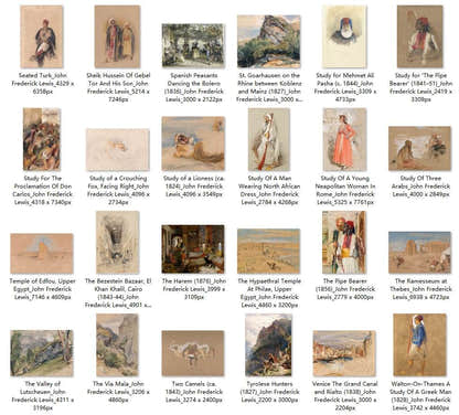 48 Painting Images by John Frederick Lewis English, 1805-1876 - Tibetan Buddhist thangka, detailed view