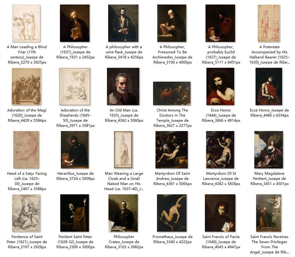 47 Painting Images by Jusepe de Ribera Spanish, 1591-1652 - Tibetan Buddhist thangka, front view