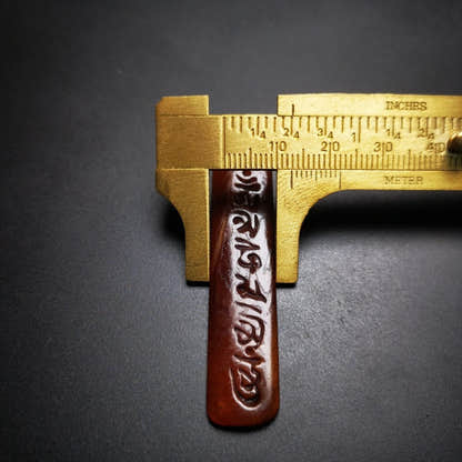 Amulet,Yak Bone,Sutra Pendant 2.2" - Tibetan Buddhist amulet, view 7