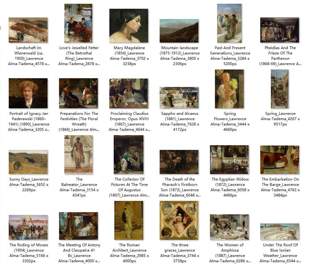 50 Painting Images by Lawrence Alma-Tadema English, 1836-1912 - Tibetan Buddhist thangka, detailed view