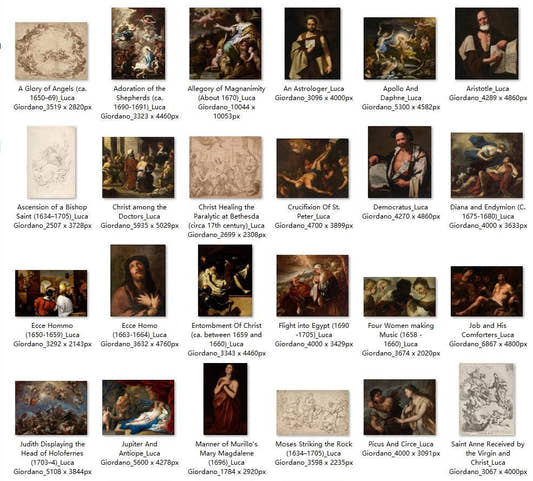 54 Painting Images by Luca Giordano Italian, 1634-1705 - Tibetan Buddhist thangka, front view