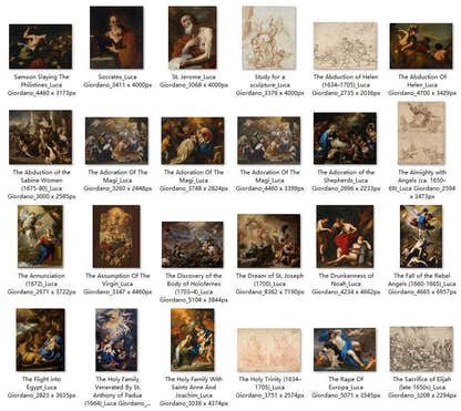 54 Painting Images by Luca Giordano Italian, 1634-1705 - Tibetan Buddhist thangka, detailed view