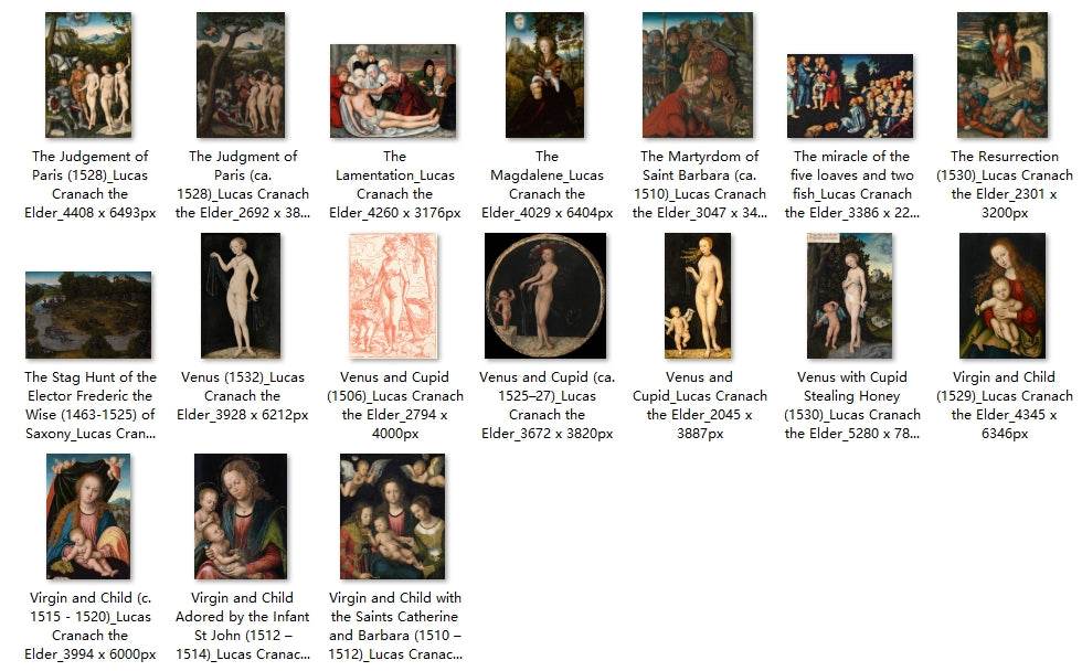 73 Painting Images by Lucas Cranach the Elder German, 1472 - 1553 - Tibetan Buddhist thangka, close-up detail
