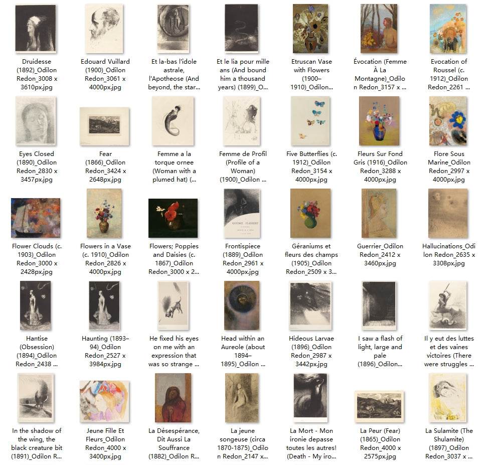 162 Painting Images by Odilon Redon French, 1840-1916 - Tibetan Buddhist thangka, detailed view