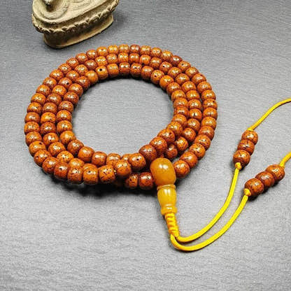 Mala Beads Necklace - Tibetan Buddhist mala beads, view 4