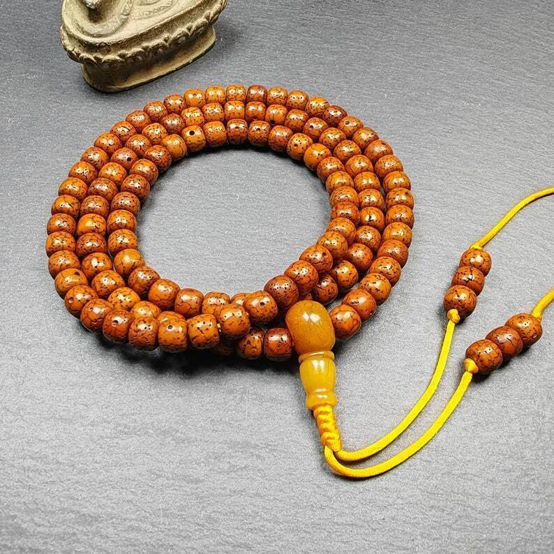 Mala Beads Necklace - Tibetan Buddhist mala beads, view 4
