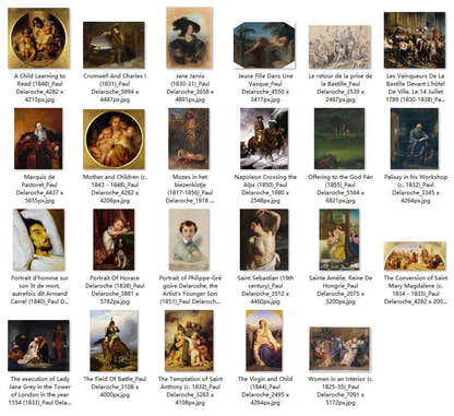23 Painting Images by Paul Delaroche French, 1797-1856 - Tibetan Buddhist thangka, front view