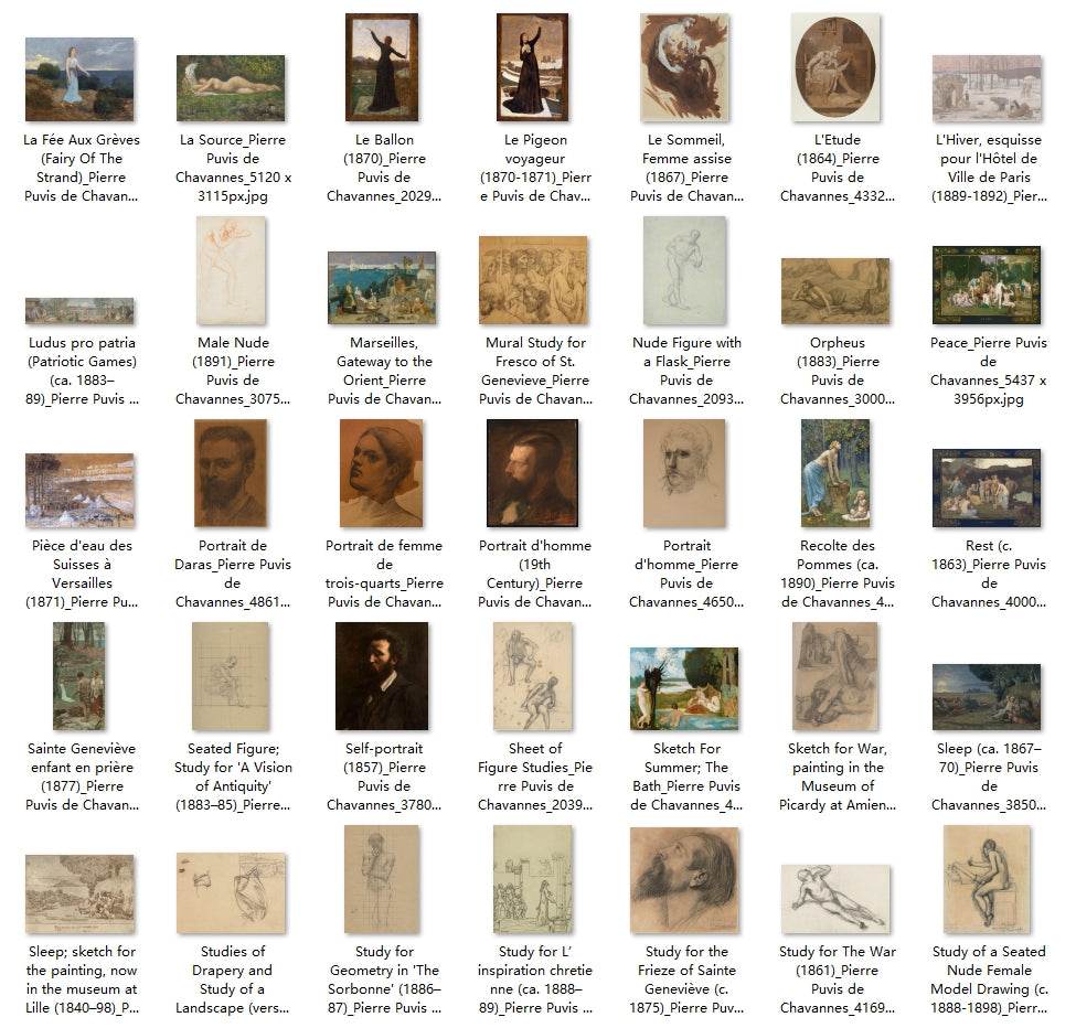 212 Painting Images by Pierre Puvis de Chavannes French, 1824-1898 - Tibetan Buddhist thangka, view 5