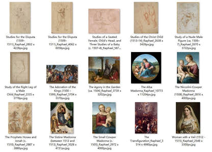 35 Painting Images by Raphael Italian, 1483-1520 - Tibetan Buddhist thangka, detailed view