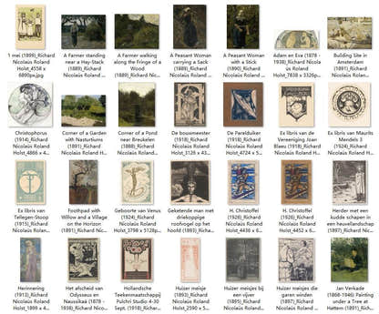 90 Painting Images by Richard Nicolaüs Roland Holst Dutch, 1868 - 1938 - Tibetan Buddhist thangka, front view