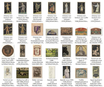90 Painting Images by Richard Nicolaüs Roland Holst Dutch, 1868 - 1938 - Tibetan Buddhist thangka, close-up detail