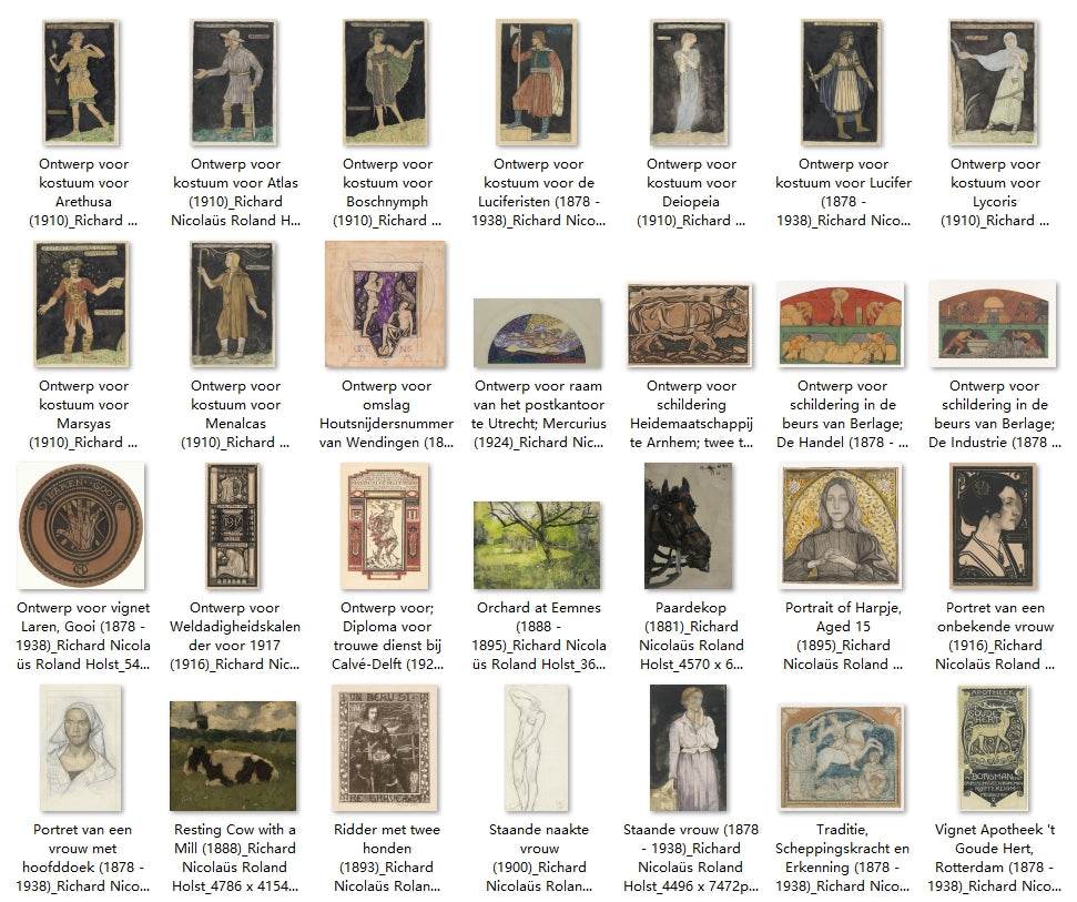 90 Painting Images by Richard Nicolaüs Roland Holst Dutch, 1868 - 1938 - Tibetan Buddhist thangka, close-up detail