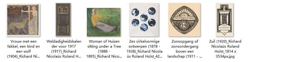 90 Painting Images by Richard Nicolaüs Roland Holst Dutch, 1868 - 1938 - Tibetan Buddhist thangka, view 4