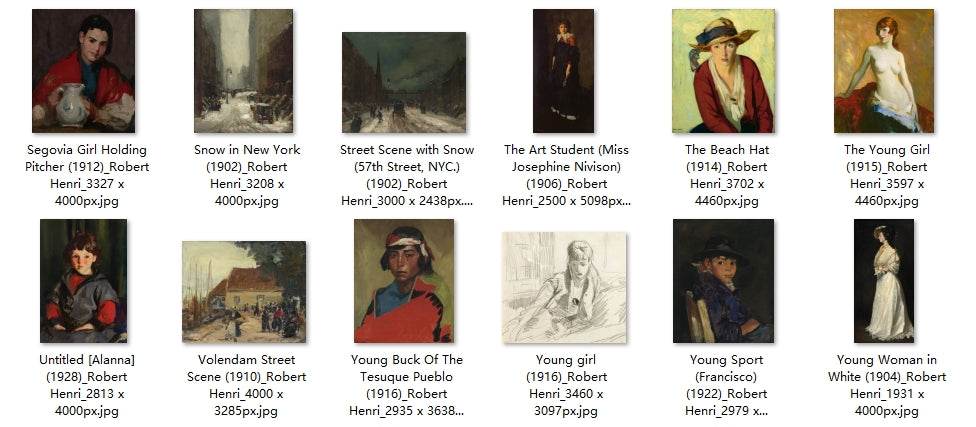 60 Painting Images by Robert Henri American, 1865-1929 - Tibetan Buddhist thangka, close-up detail