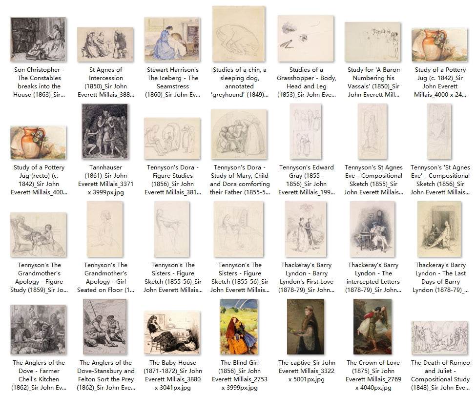 109 Painting Images by Sir John Everett Millais English, 1829-1896 - Tibetan Buddhist thangka, close-up detail