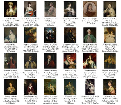 97 Painting Images by Sir Joshua Reynolds English, 1723 - 1792 - Tibetan Buddhist thangka, close-up detail