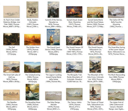 94 Painting Images by Thomas Moran American, 1837-1926 - Tibetan Buddhist thangka, close-up detail