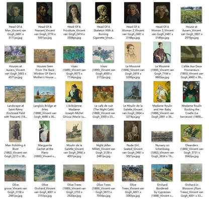 154 Painting Images by Vincent van Gogh Dutch, 1853-1890 - Tibetan Buddhist thangka, detailed view