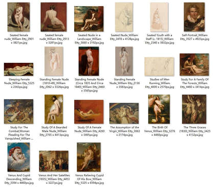 45 Painting Images by William Etty English, 1787-1849 - Tibetan Buddhist thangka, detailed view