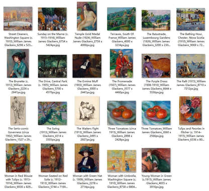 71 Painting Images by William James Glackens American, 1870 - 1938 - Tibetan Buddhist thangka, close-up detail