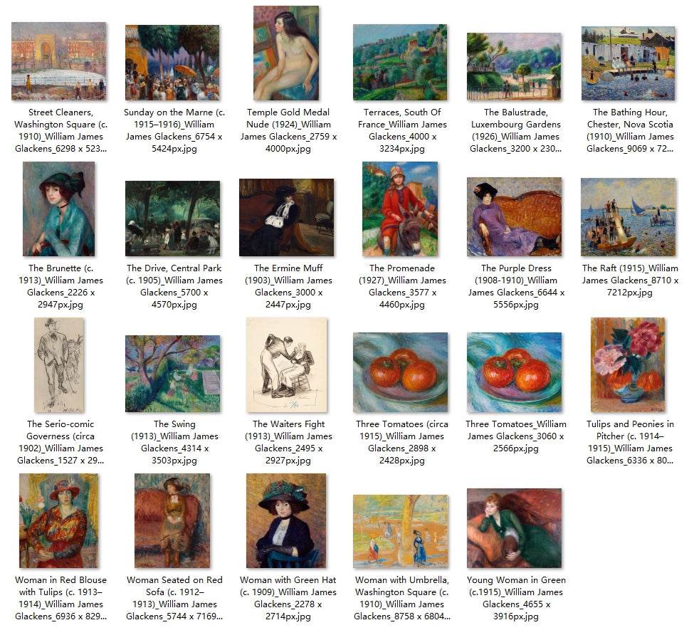 71 Painting Images by William James Glackens American, 1870 - 1938 - Tibetan Buddhist thangka, close-up detail