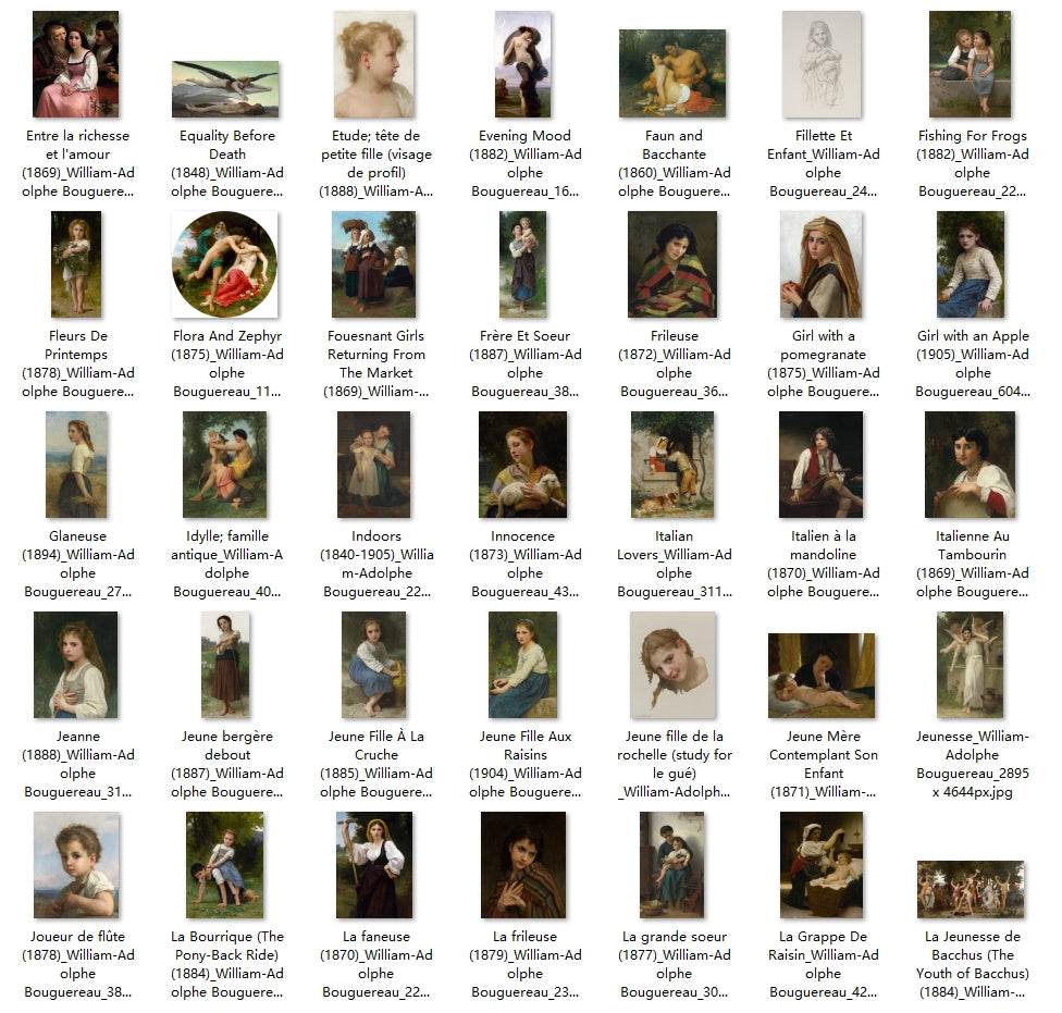 199 Painting Images by William-Adolphe Bouguereau French, 1825-1905 - Tibetan Buddhist thangka, detailed view