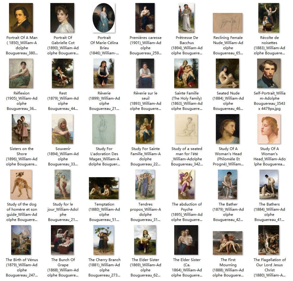 199 Painting Images by William-Adolphe Bouguereau French, 1825-1905 - Tibetan Buddhist thangka, view 5