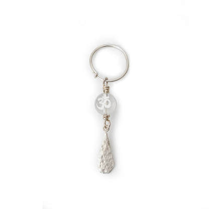 Om Symbol White Crystal Earring - Tibetan Buddhist art, view 8