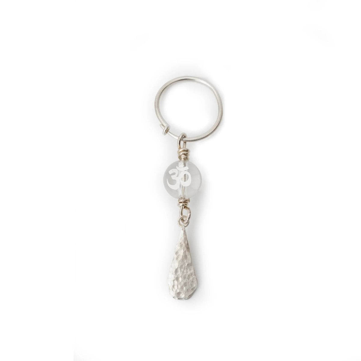 Om Symbol White Crystal Earring - Tibetan Buddhist art, view 8